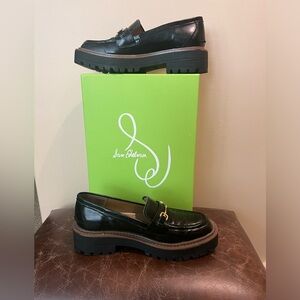 SAM EDELMAN LAURS, BLACK BOX LEA - LUG SOLE LOAFERS